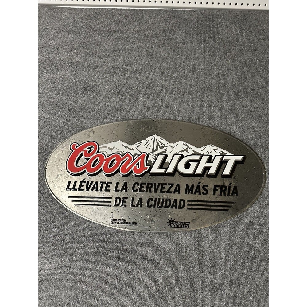 COORS LIGHT LLEVATE LA CERVEZA METAL TIN SIGN Bar 24 x 14